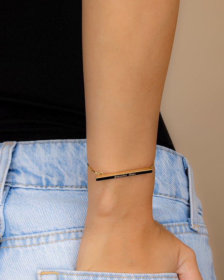 Inspirational Bar Slider Bracelet