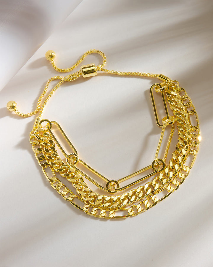 Layered Chain Bolo Bracelet