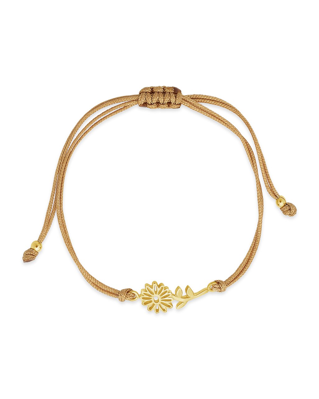 Sterling Silver Birth Flower Bolo Bracelet