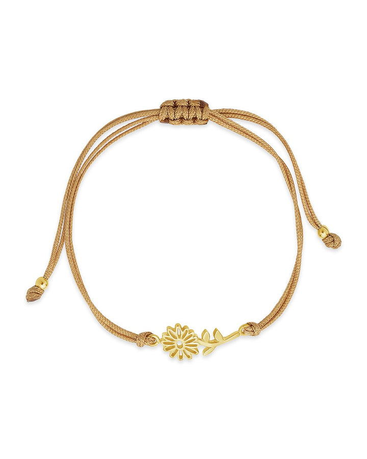 Sterling Silver Birth Flower Bolo Bracelet