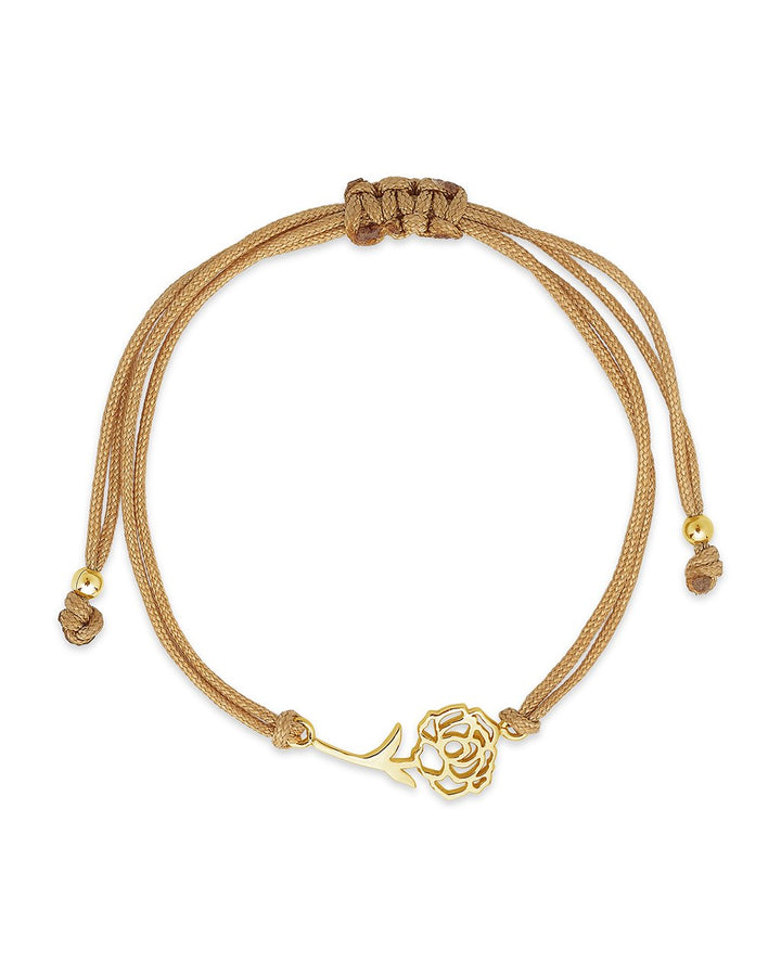 Sterling Silver Birth Flower Bolo Bracelet