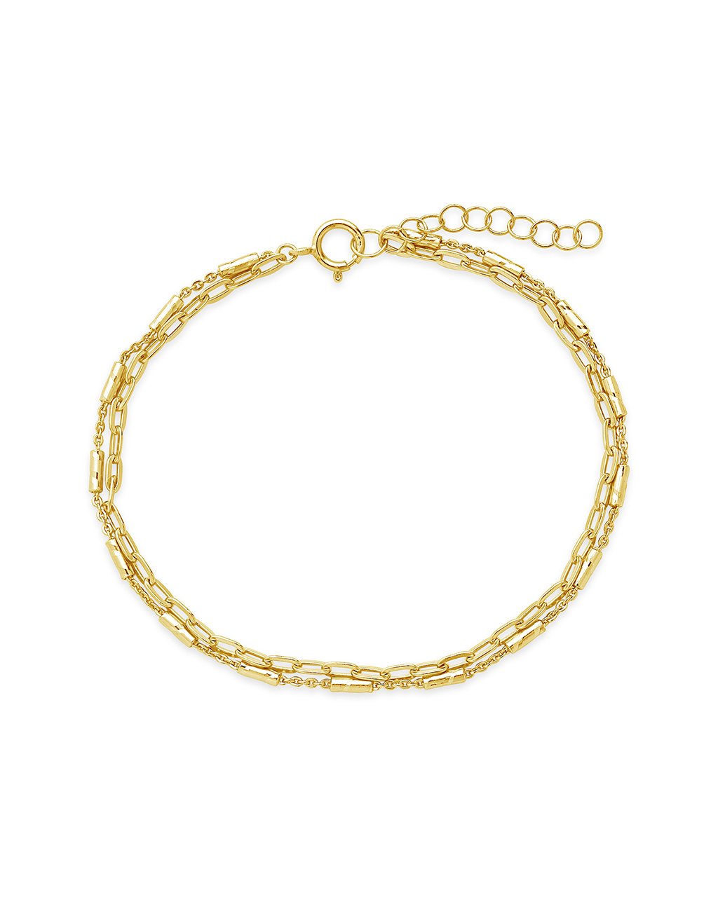 Sterling Silver Delicate 2 Layer Chain Bracelet