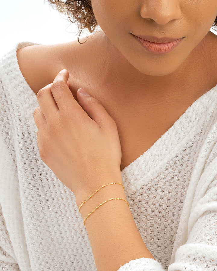 Sterling Silver Chloe Chain Bracelet Set of 2