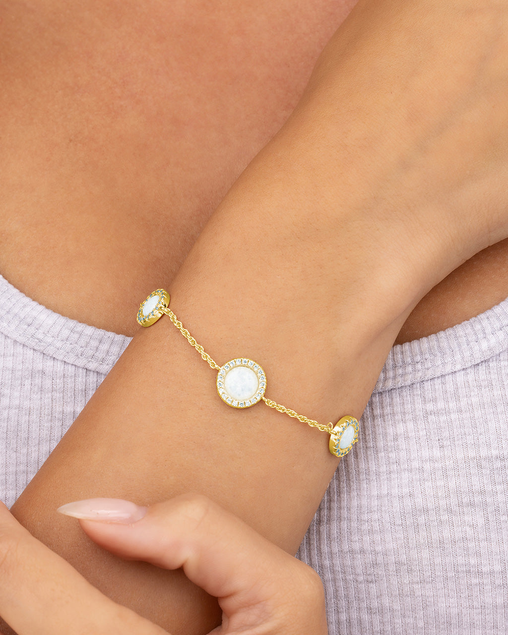 Oasis Opal & CZ Stationed Bracelet