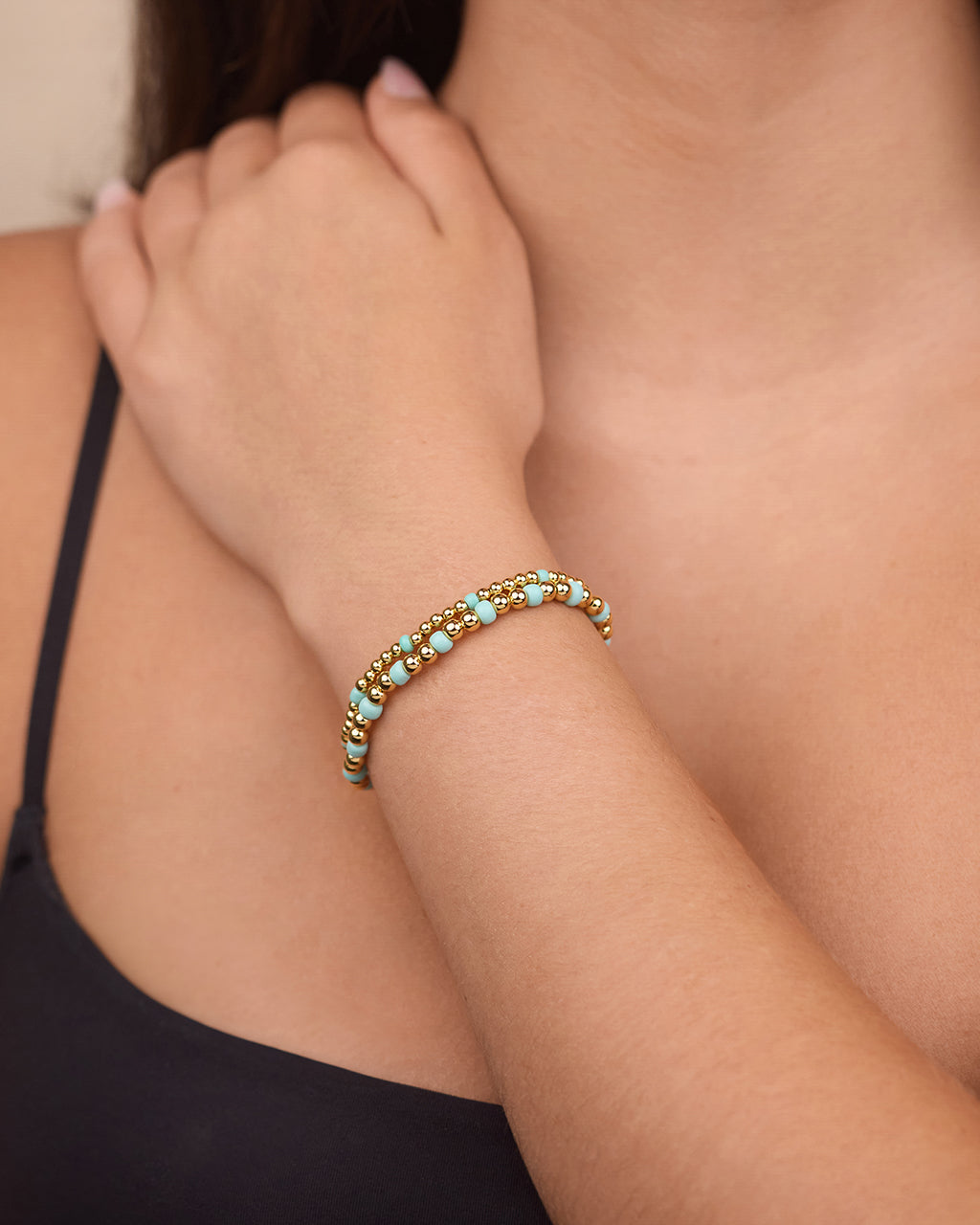 Misty Beaded Stretch Bracelet Set of 2