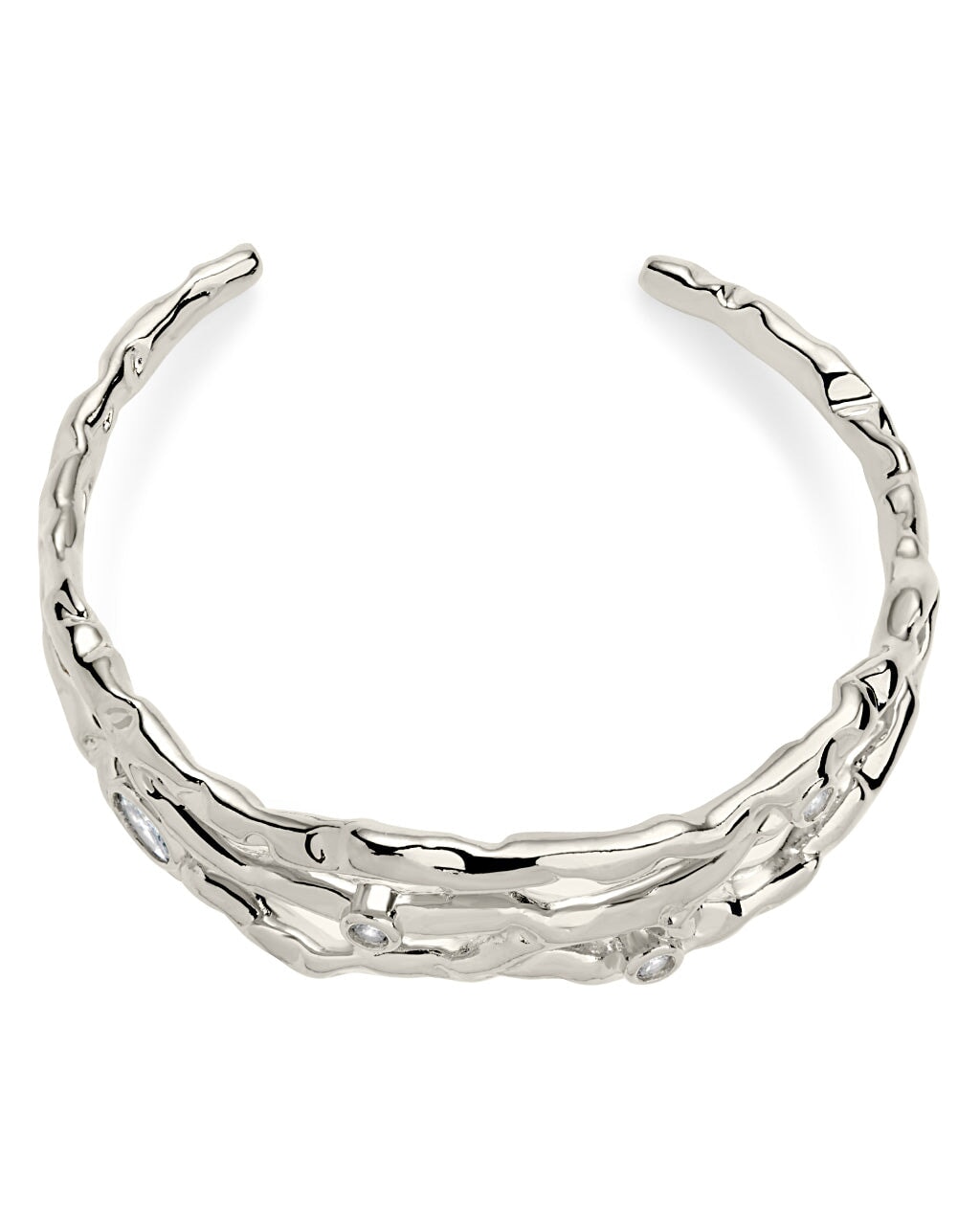Tully CZ Molten Metal Cuff Bracelet