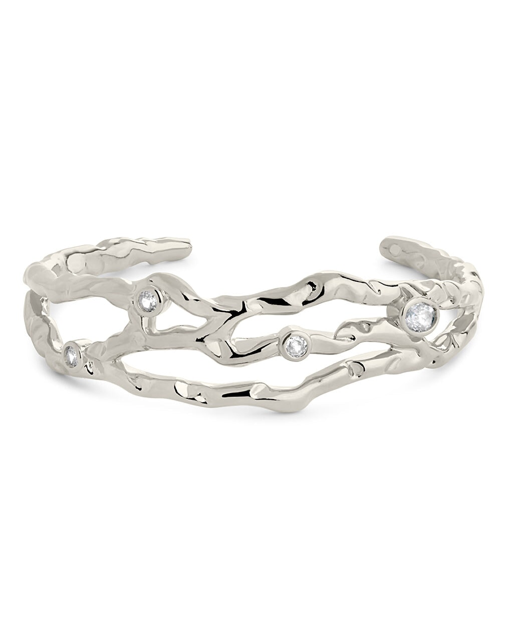 Tully CZ Molten Metal Cuff Bracelet