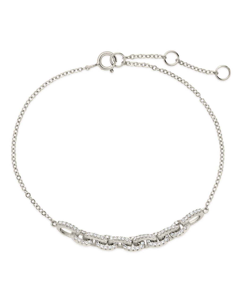 Harley CZ Interlocking Chain Bracelet