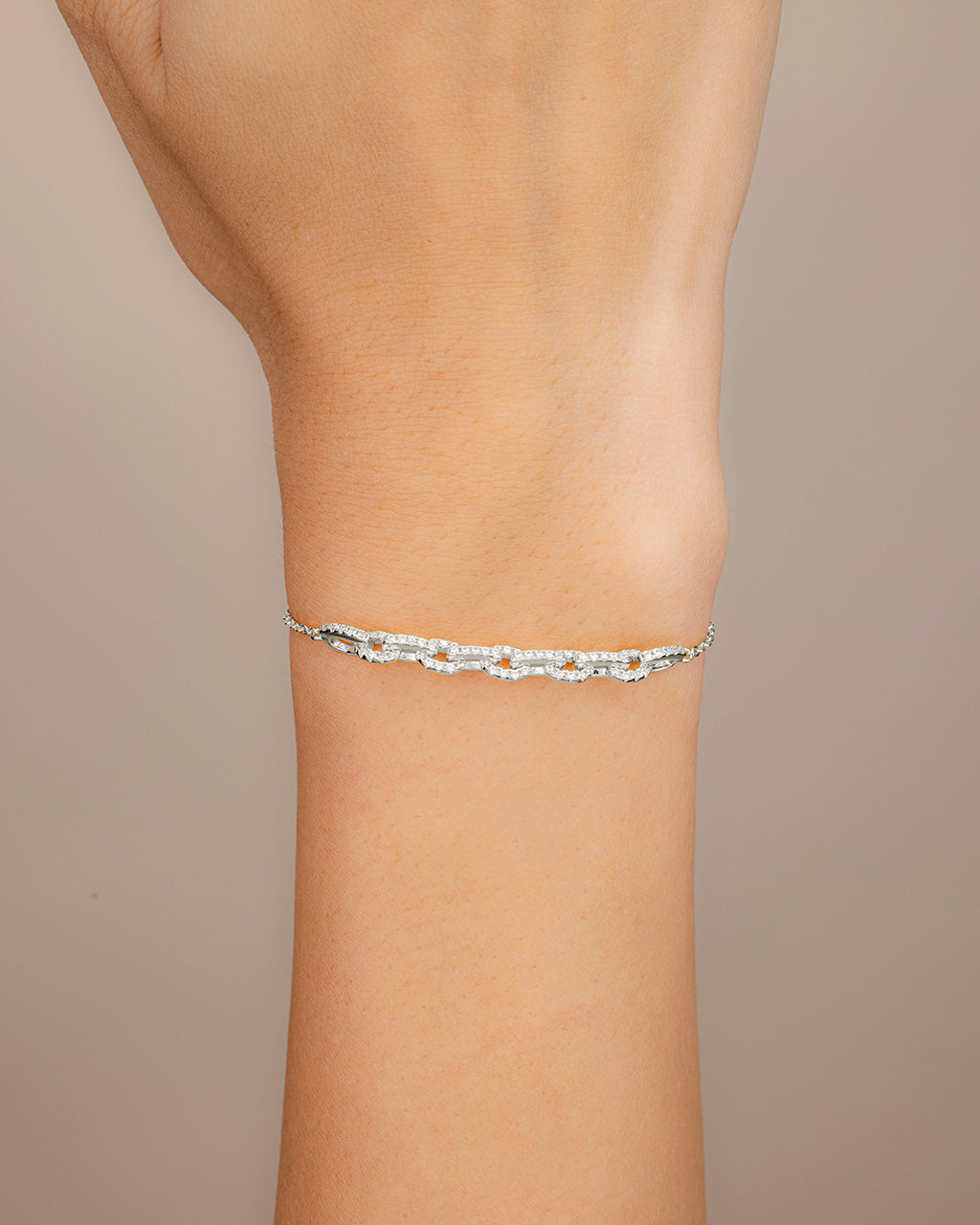 Harley CZ Interlocking Chain Bracelet