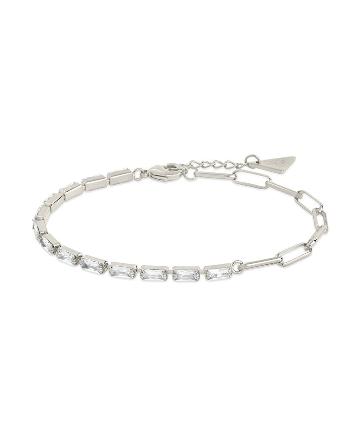 Hunter CZ Tennis & Paperlicp Chain Bracelet