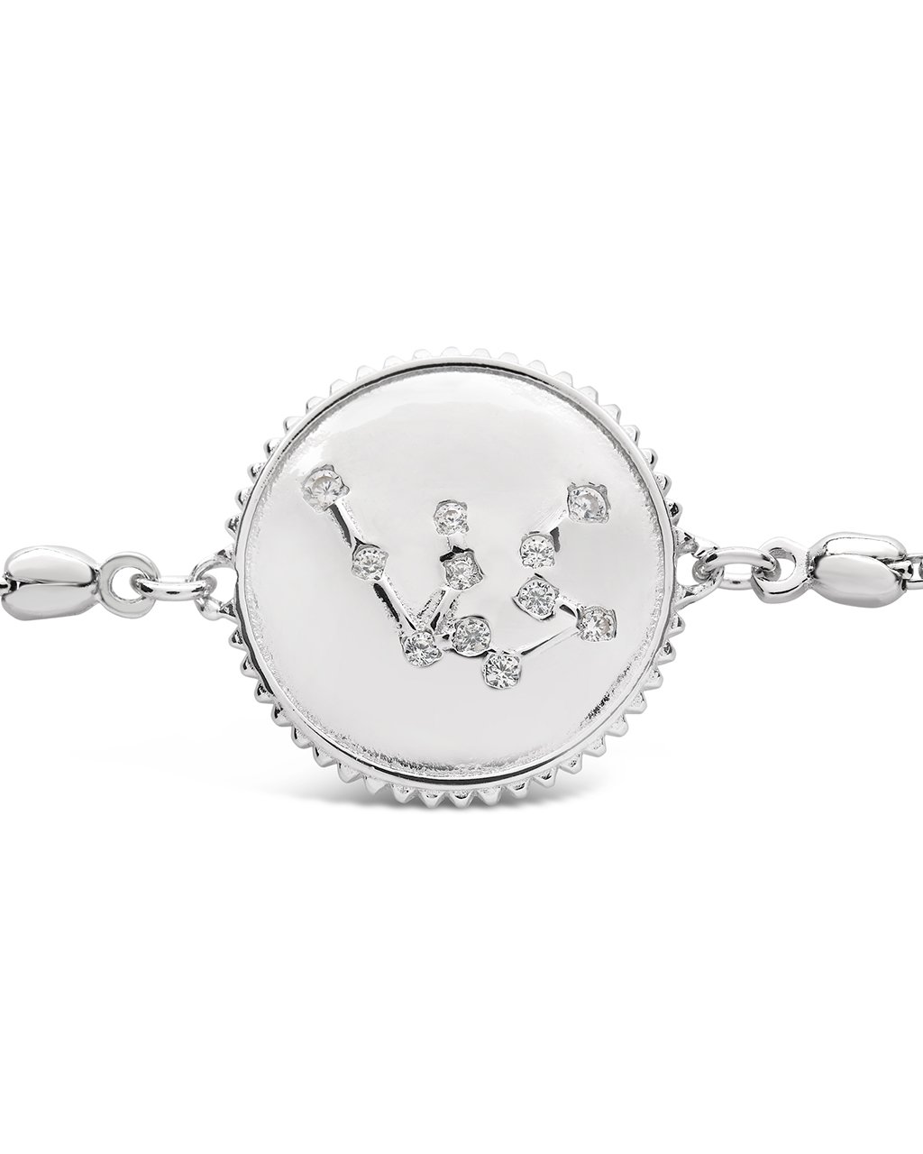 Sterling Silver CZ Constellation Disk Bolo Bracelet