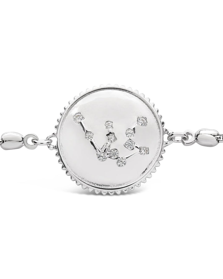 Sterling Silver CZ Constellation Disk Bolo Bracelet