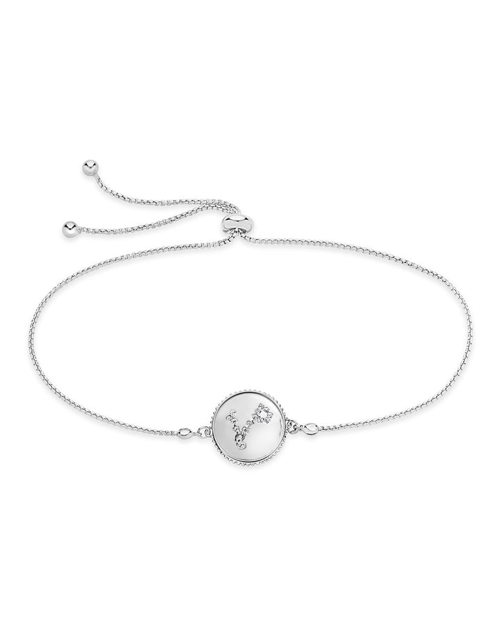Sterling Silver CZ Constellation Disk Bolo Bracelet