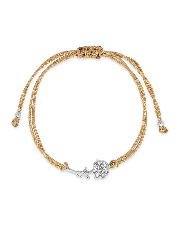 Sterling Silver Birth Flower Bolo Bracelet