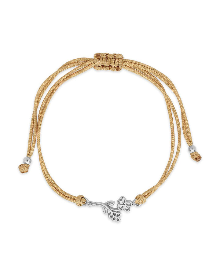 Sterling Silver Birth Flower Bolo Bracelet