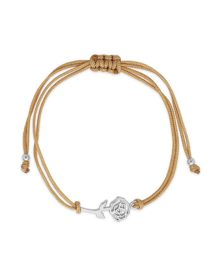 Sterling Silver Birth Flower Bolo Bracelet