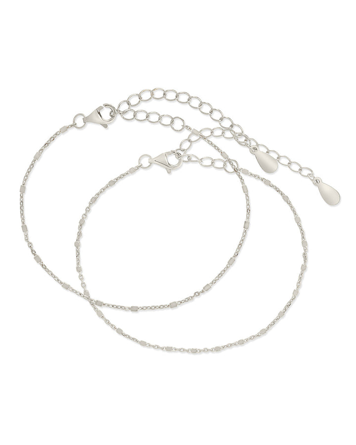 Sterling Silver Chloe Chain Bracelet Set of 2
