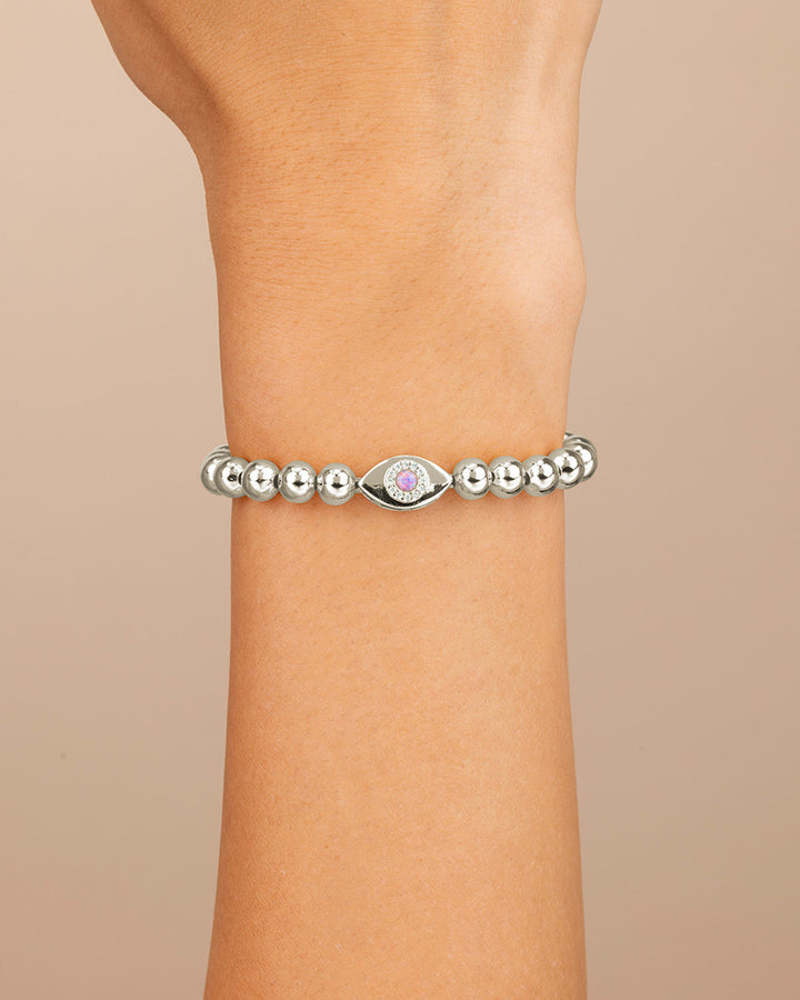 Davey Opal & CZ Evil Eye Beaded Bracelet