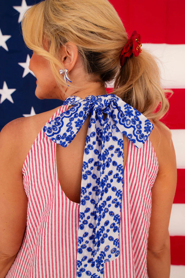 BRIANNA CANNON | Patriotic Seersucker Halter Dress