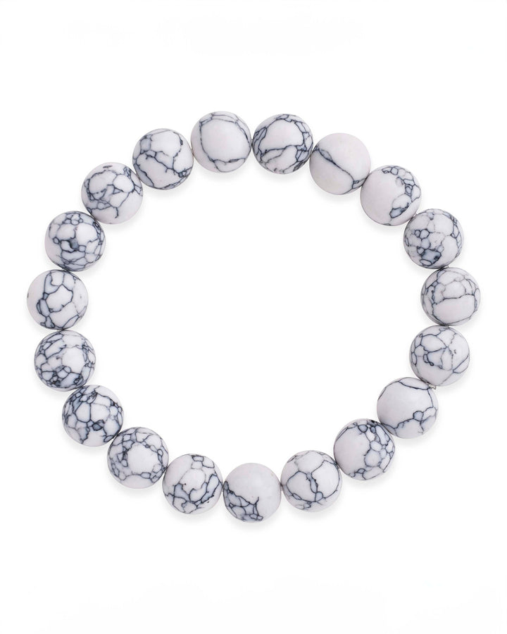 White Howlite Beaded Stretch Bracelet