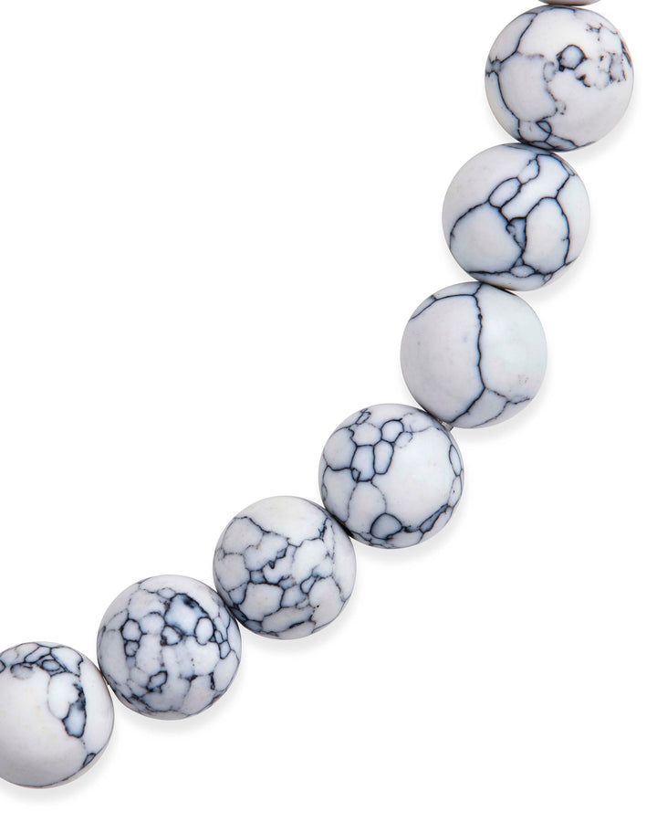 White Howlite Beaded Stretch Bracelet