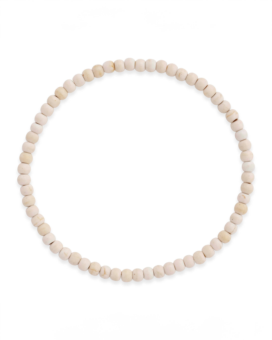 Cream Howlite Beaded Stretch Bracelet