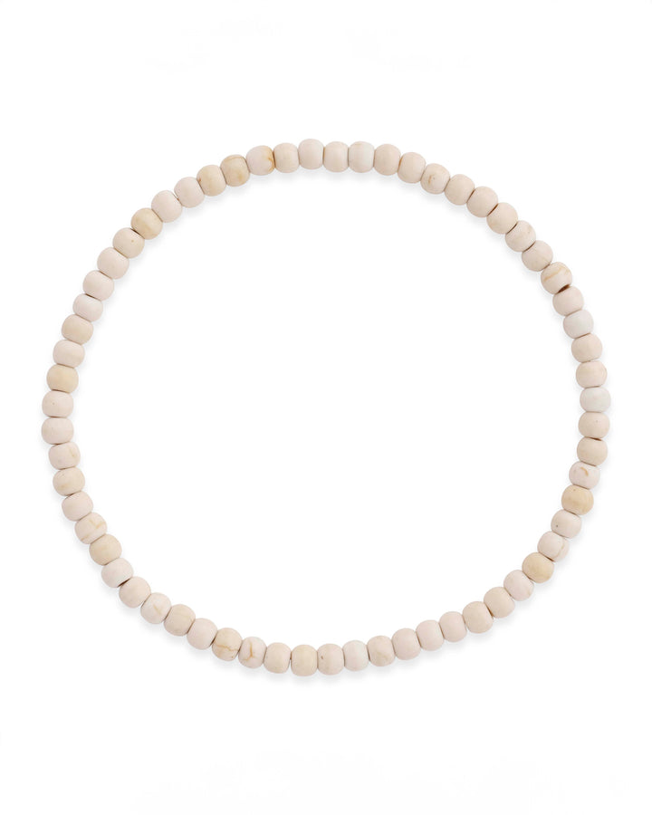 Cream Howlite Beaded Stretch Bracelet