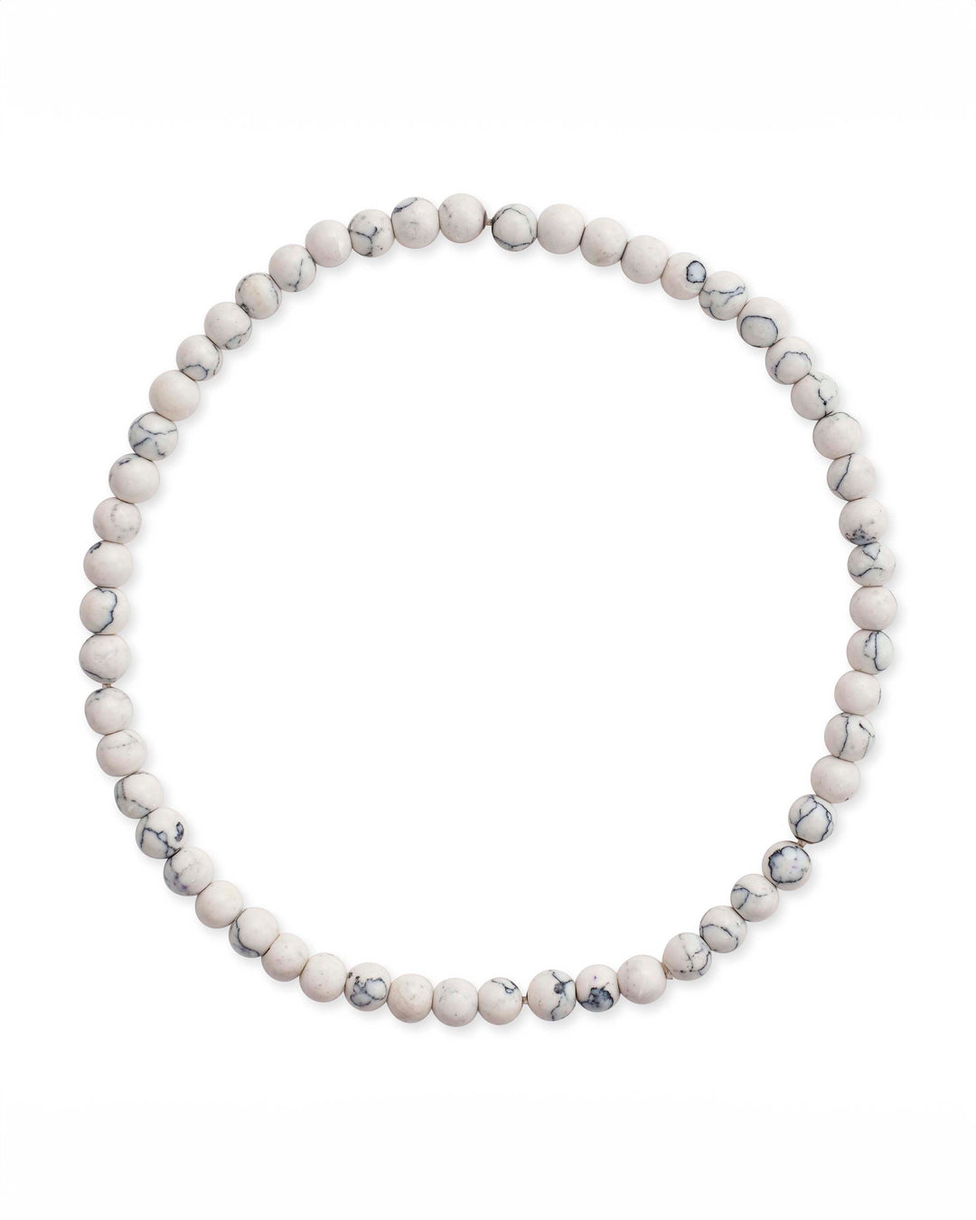 White Howlite Beaded Stretch Bracelet