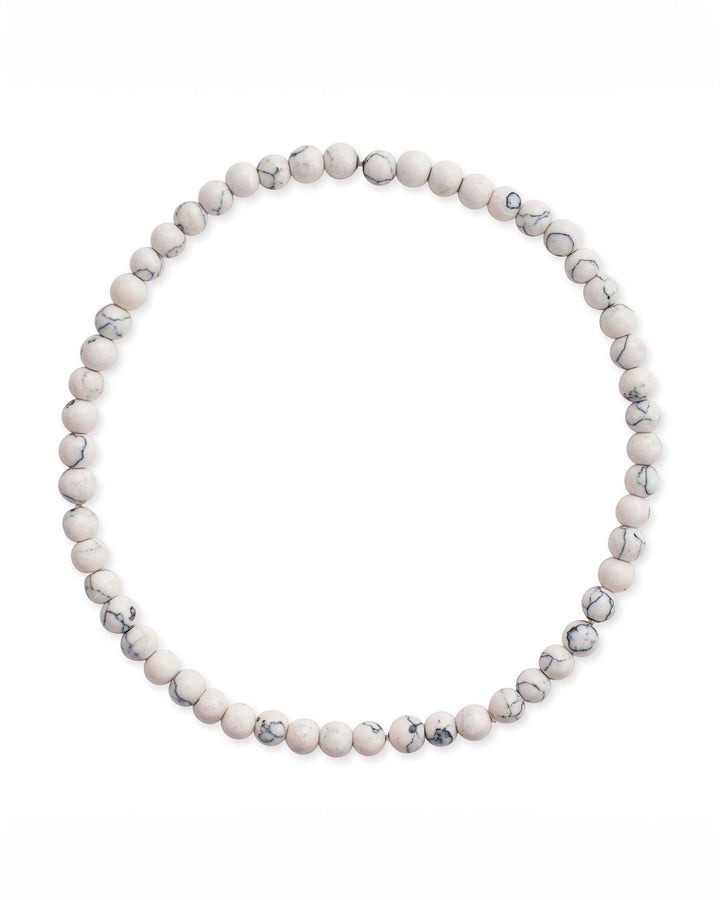 White Howlite Beaded Stretch Bracelet