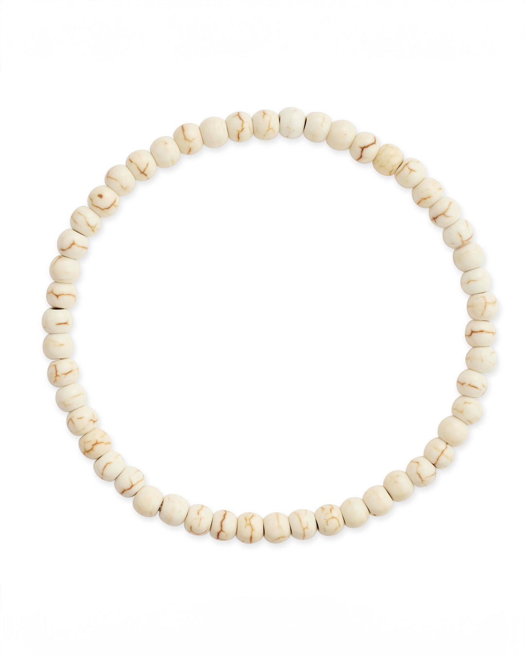 Cream Howlite Beaded Stretch Bracelet