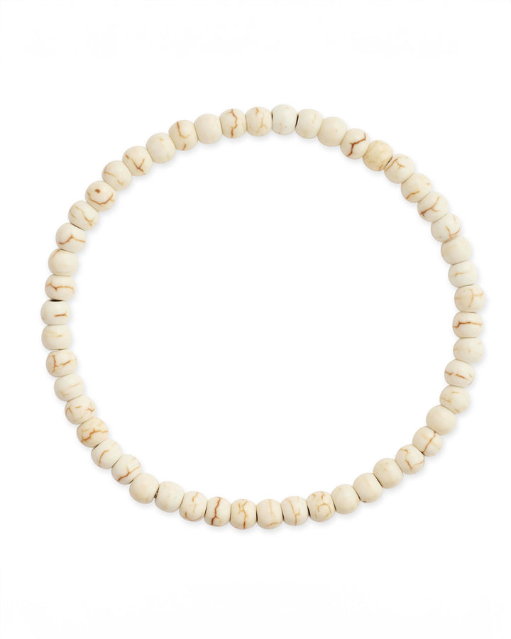 Cream Howlite Beaded Stretch Bracelet
