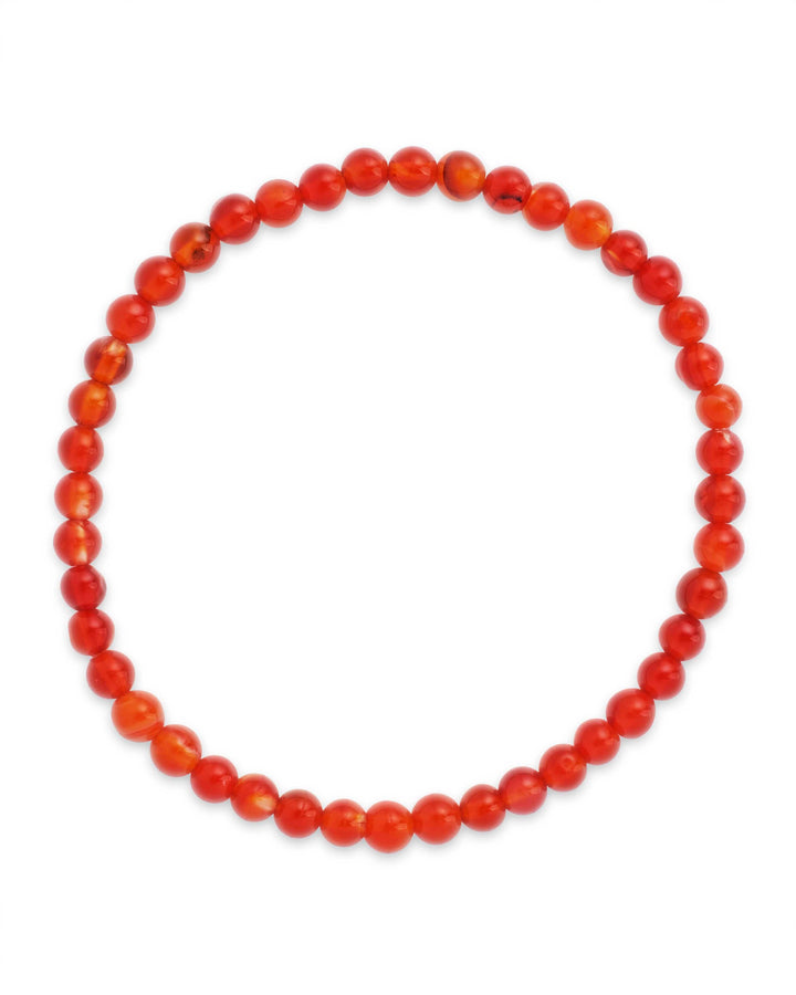 Red Agate Beaded Stretch Bracelet