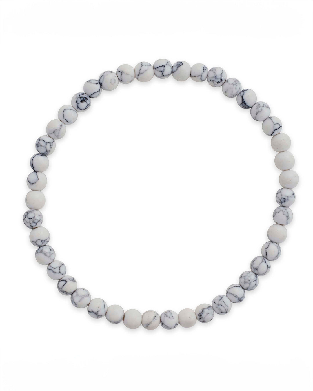 White Howlite Beaded Stretch Bracelet