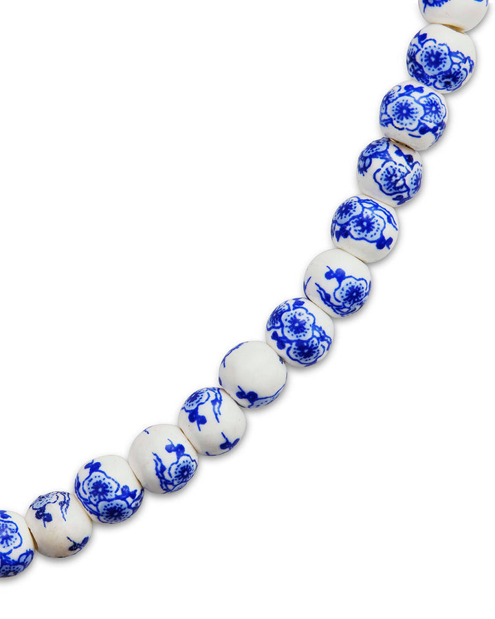 Blue Willow Beaded Stretch Bracelet