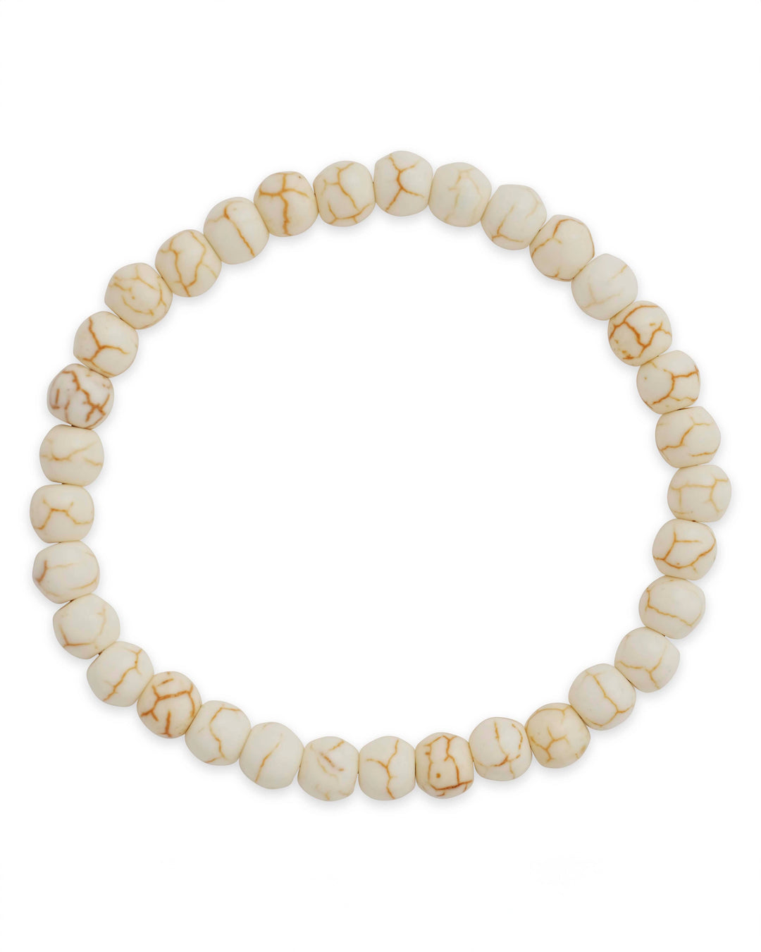 Cream Howlite Beaded Stretch Bracelet