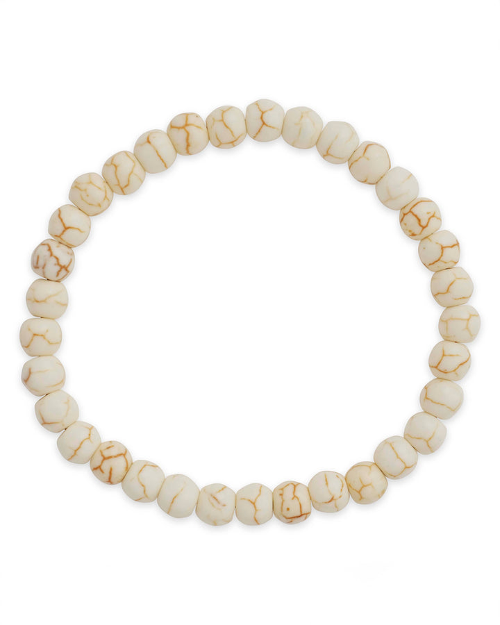 Cream Howlite Beaded Stretch Bracelet