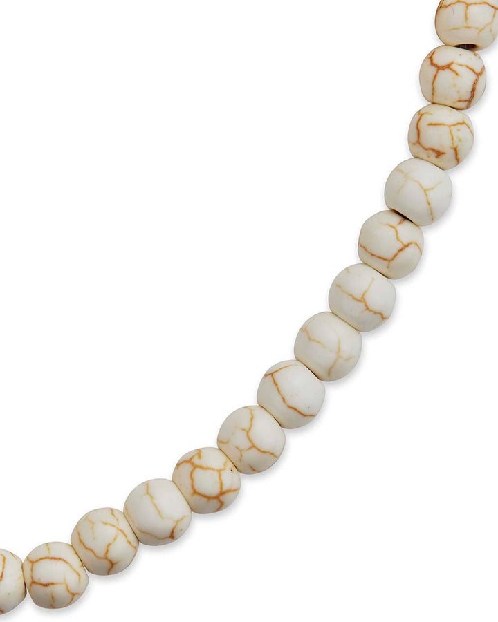 Cream Howlite Beaded Stretch Bracelet