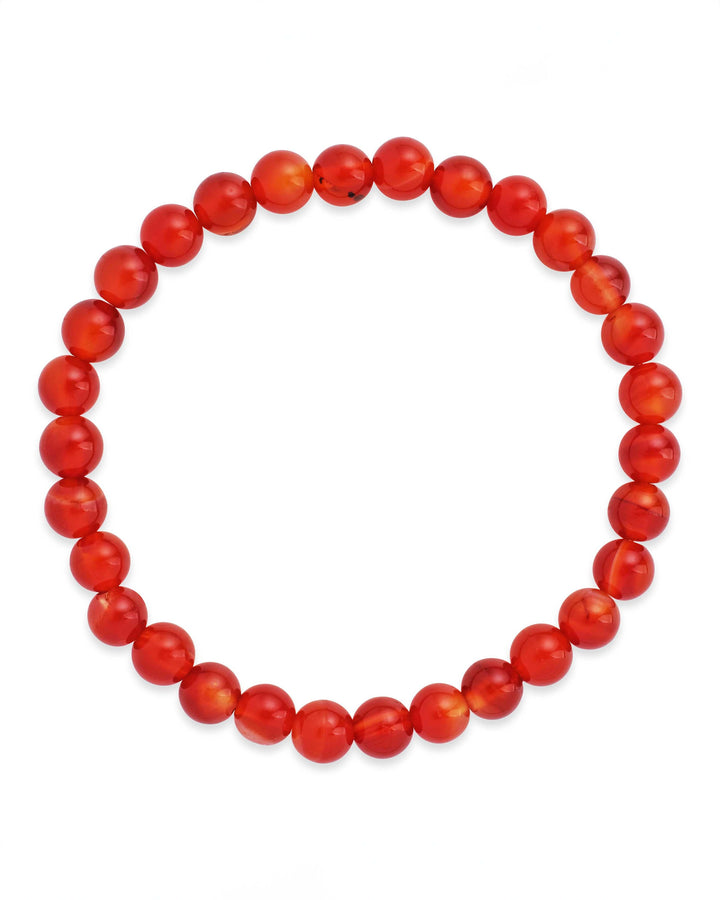 Red Agate Beaded Stretch Bracelet