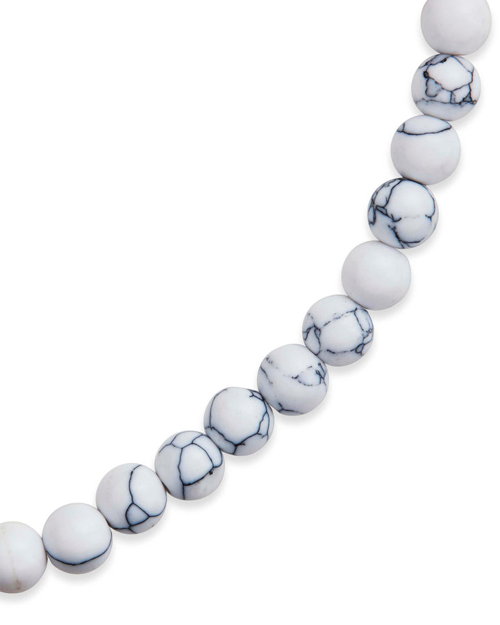 White Howlite Beaded Stretch Bracelet