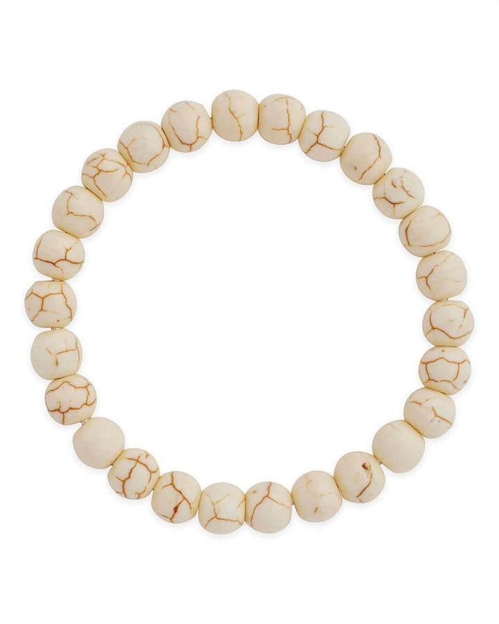 Cream Howlite Beaded Stretch Bracelet