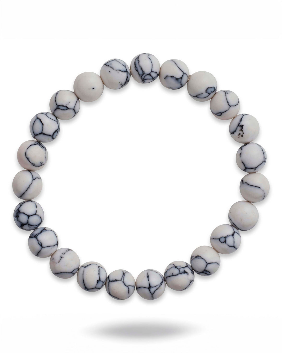 White Howlite Beaded Stretch Bracelet