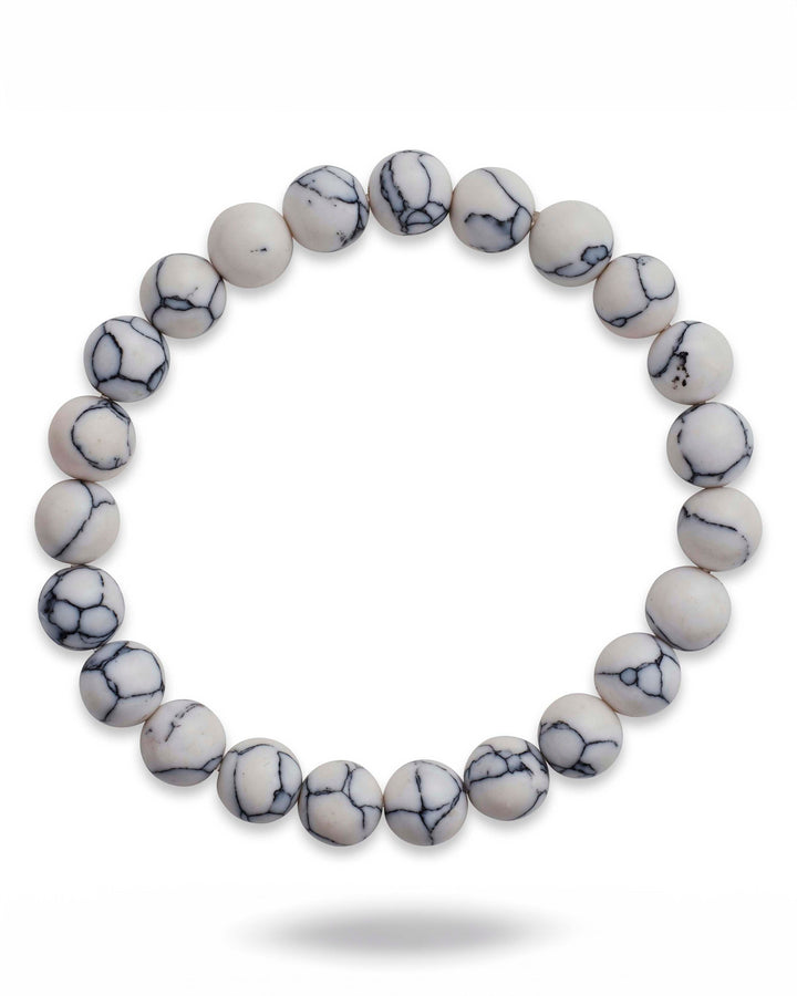 White Howlite Beaded Stretch Bracelet