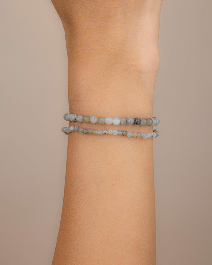 Stone Beaded Stretch Bracelet Set of 2