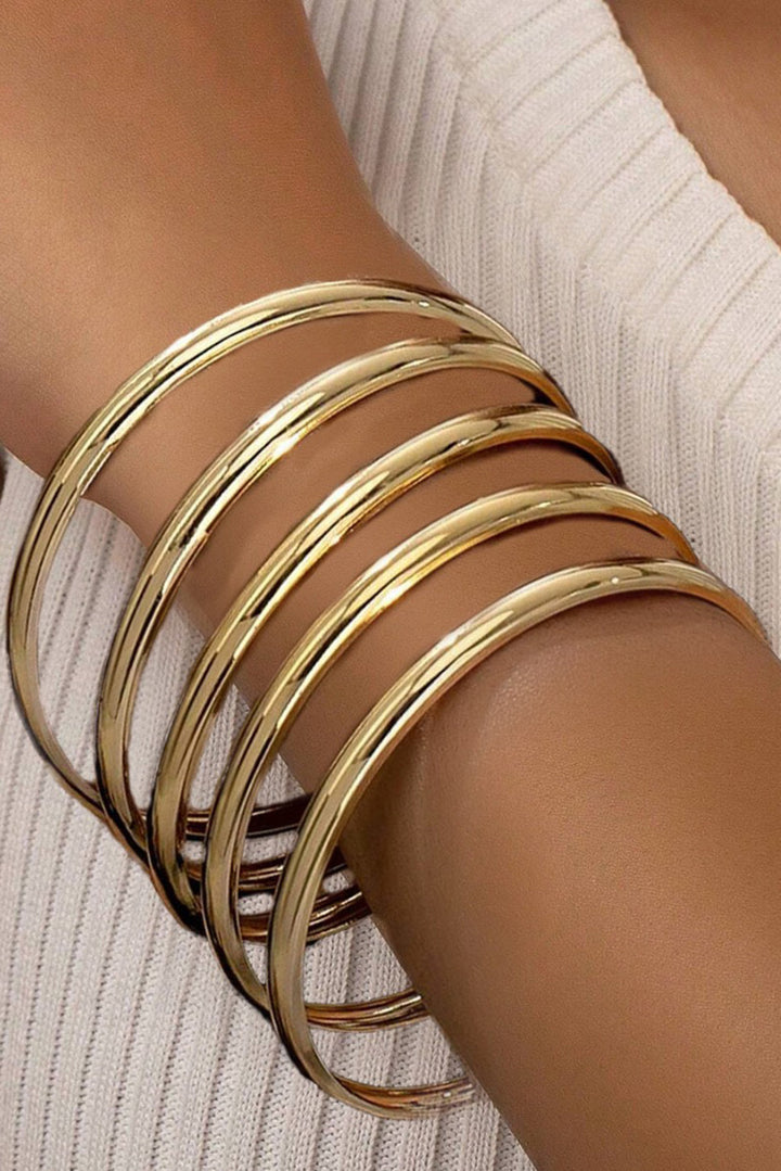Gold Multi Layer Bangle Bracelet