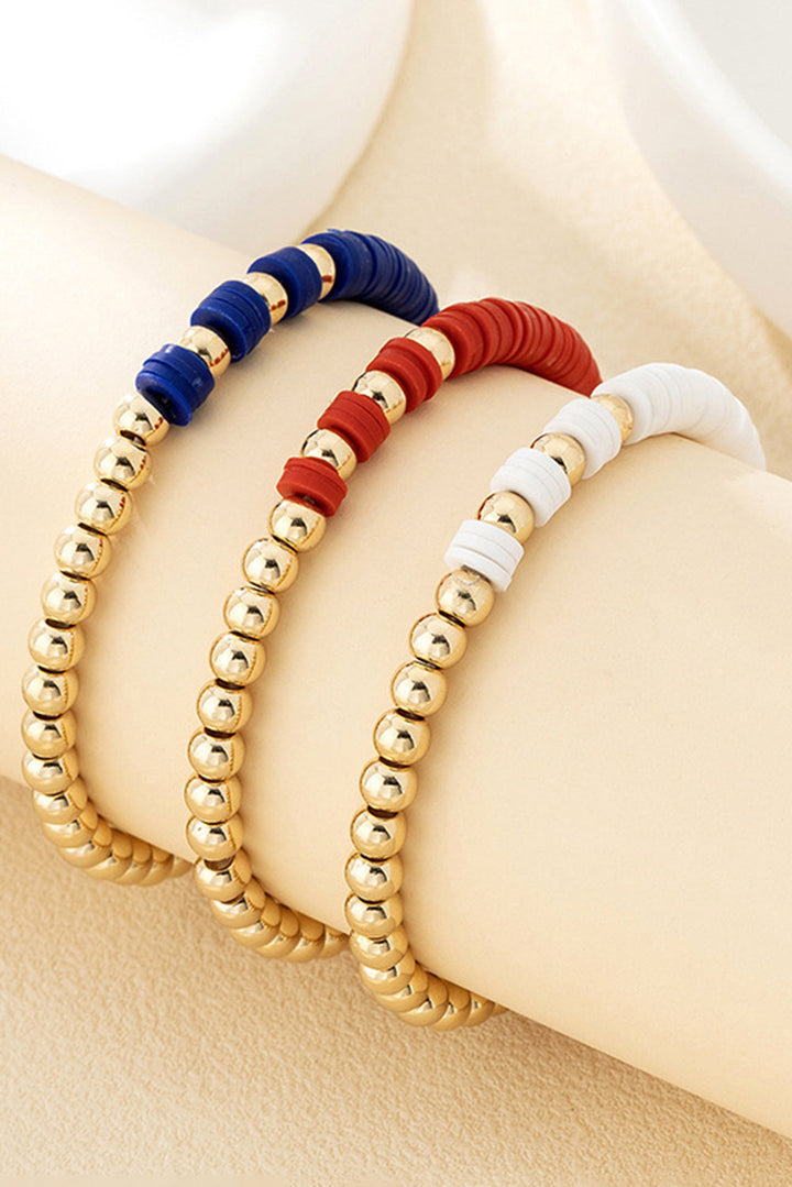 Flag Theme Beaded Triple Layer Bracelets