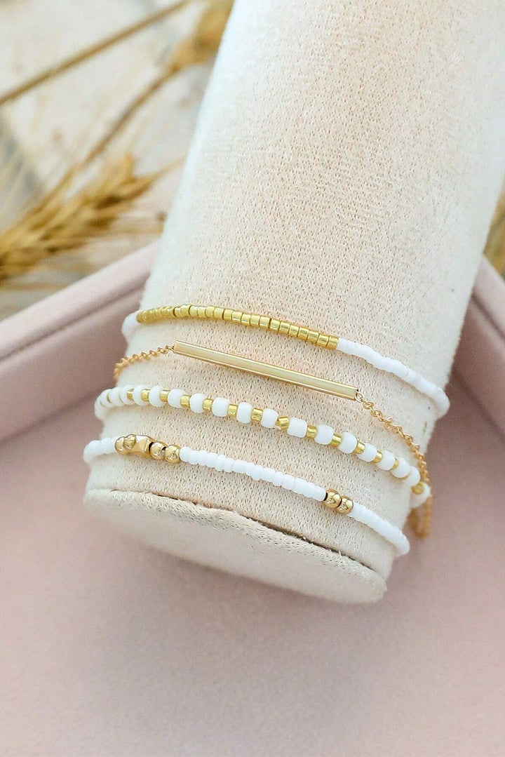 Tiny Beaded Multi Layer Bracelet Set