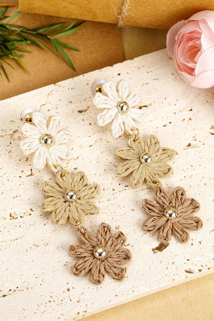 Crochet Flowers Stud Dangle Earrings