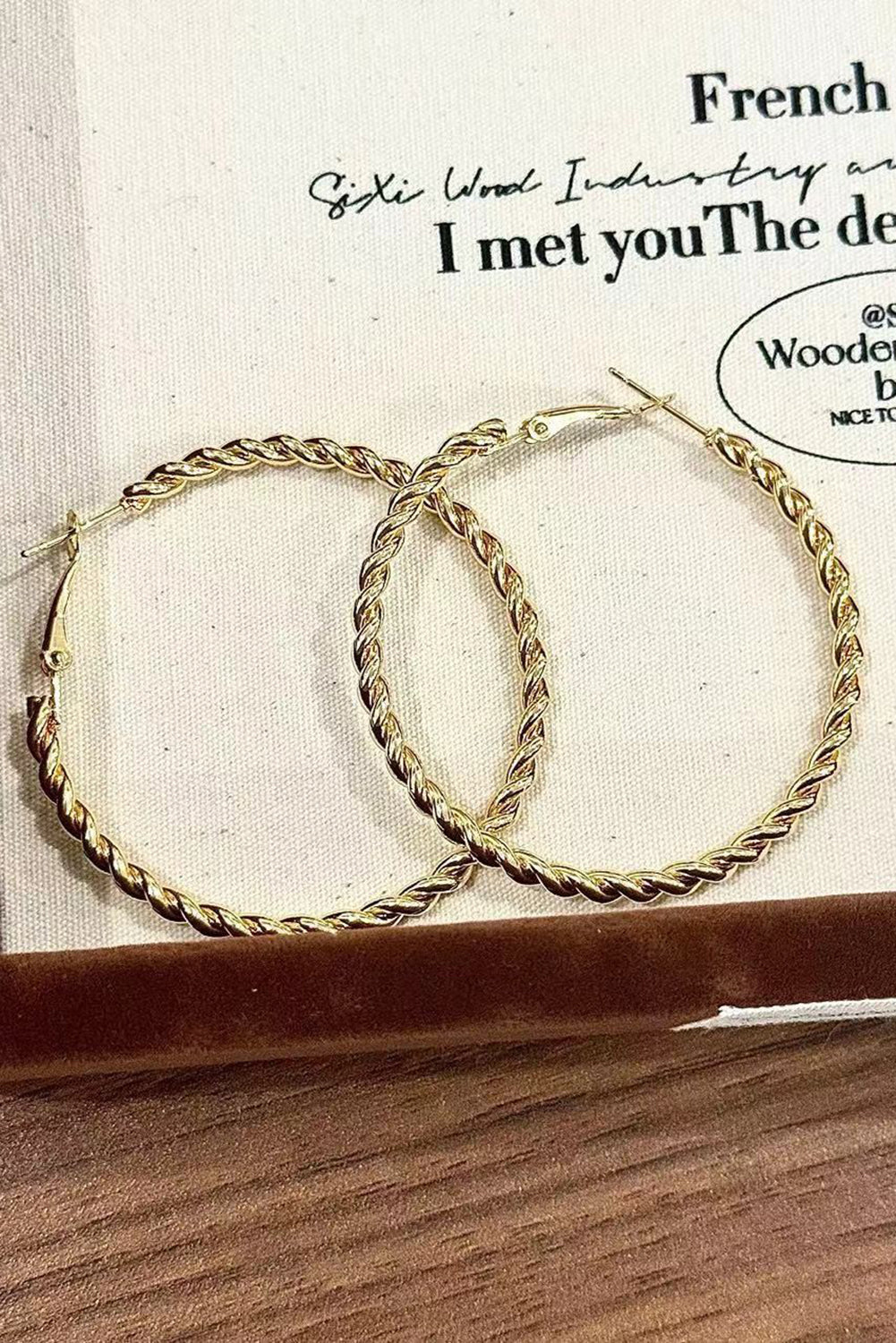 Gold Twisted Large Hoop Earrings