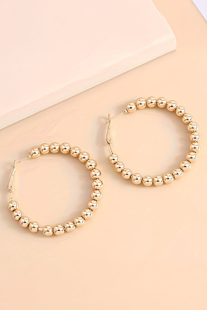 Gold Beads Hoop Earrings