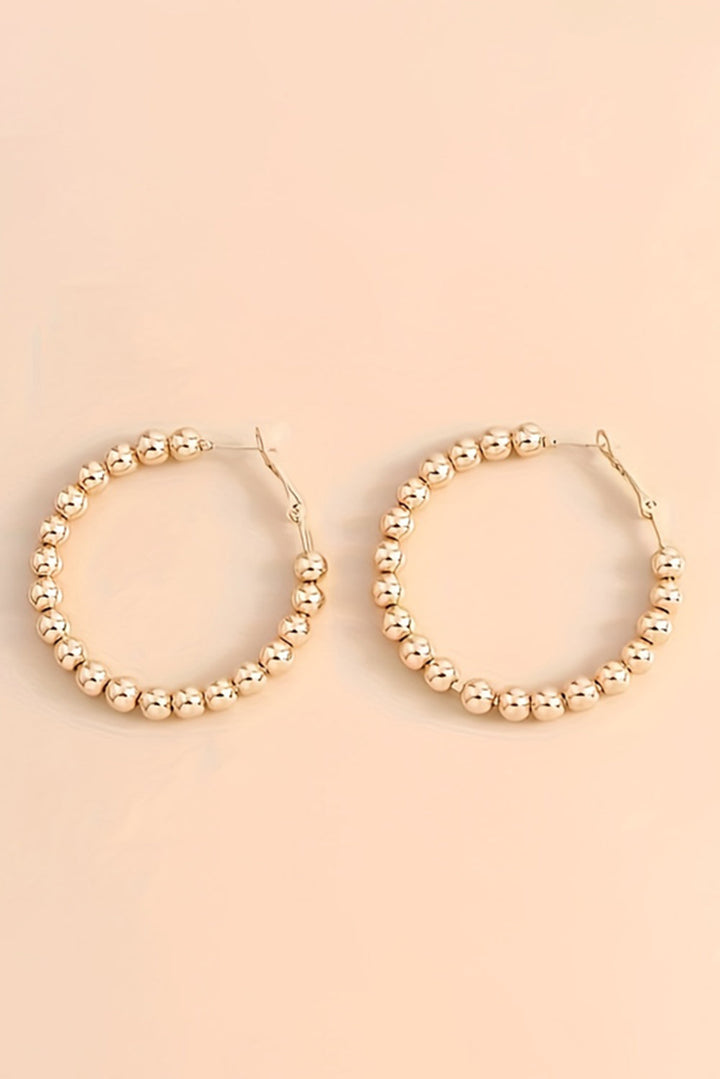 Gold Beads Hoop Earrings